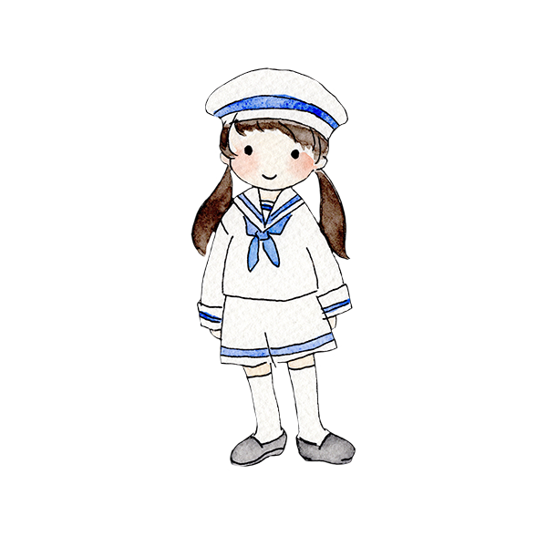 水兵さんの格好をした女の子のイラスト